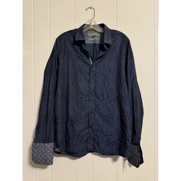 Ted Baker Floral Buttondown Shirt Blue Size 16 L - Picture 2 of 8